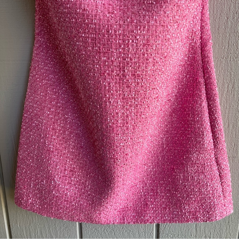 Tuckernuck Hyacinth House Pink Tweed & Pearl Petra Mini Dress Size S - Picture 6 of 13